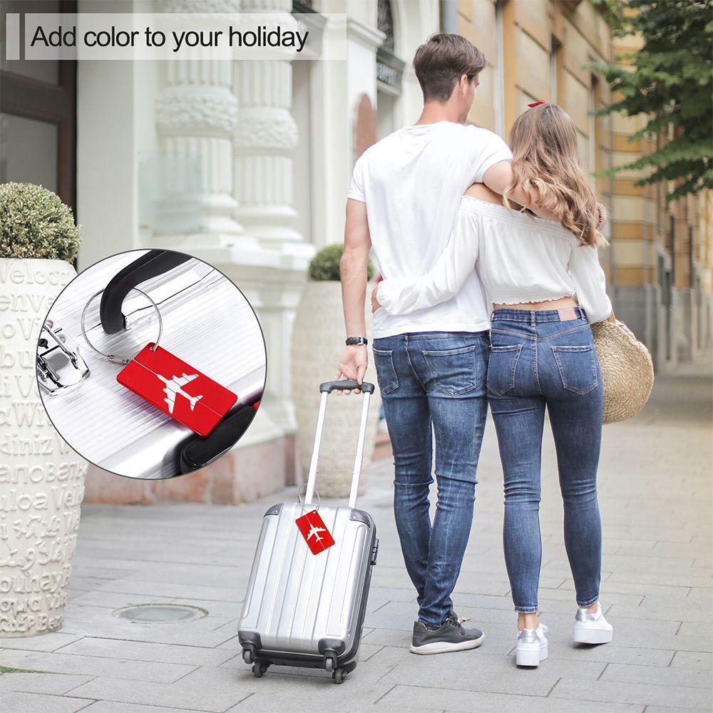 HECCEH Thẻ Đánh Dấu Hành Lý Bằng Thép Không Gỉ Có Thể Tái Sử Dụng Kèm Dây Buộc