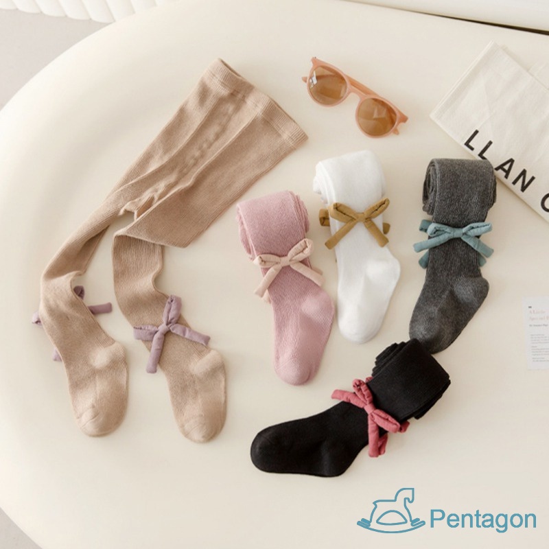 Quần Legging Cotton Lưng Thun Đính Nơ Xinh Xắn Chống Muỗi Cho Bé Gái