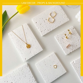 Tấm đá tự nhiên màu trắng dùng làm phụ kiện chụp ảnh mỹ phẩm, trang sức