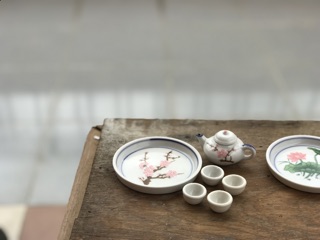 Bộ ấm trà gốm sứ mini trang trí tiểu cảnh
