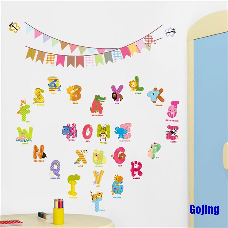 Hoạt Hình Sticker Dán Tường Hình Bảng Chữ Cái Và Các Con Vật Dùng Trang Trí Phòng Cho Trẻ Nhỏ