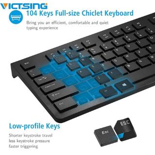 [HOT] VICTSING Upgrade Wired Computer USB Keyboard with 104 Keys Foldable Stands