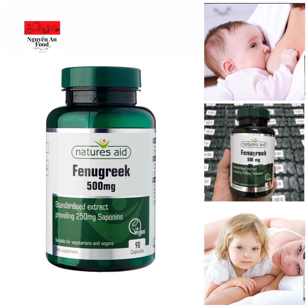 Viên Uống Lợi Sữa Cỏ Cà Ri Natures Aid Fenugreek 500mg Giúp Tăng Tiết Sữa Mát Sữa Thông Tắc Tuyến Sữa