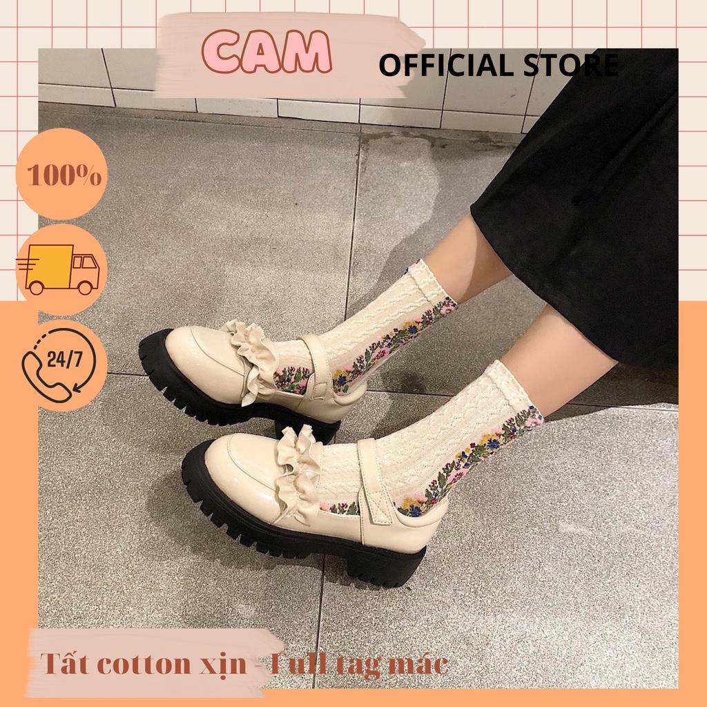 [ SẴN ] SET TẤT TRẮNG CỔ CAO NỮ VỚ CAO CỔ  TIỂU THƯ LOLITA TẤT VỚ NỮ THÊU HOA ULZZANG STYLE HÀN QUỐC