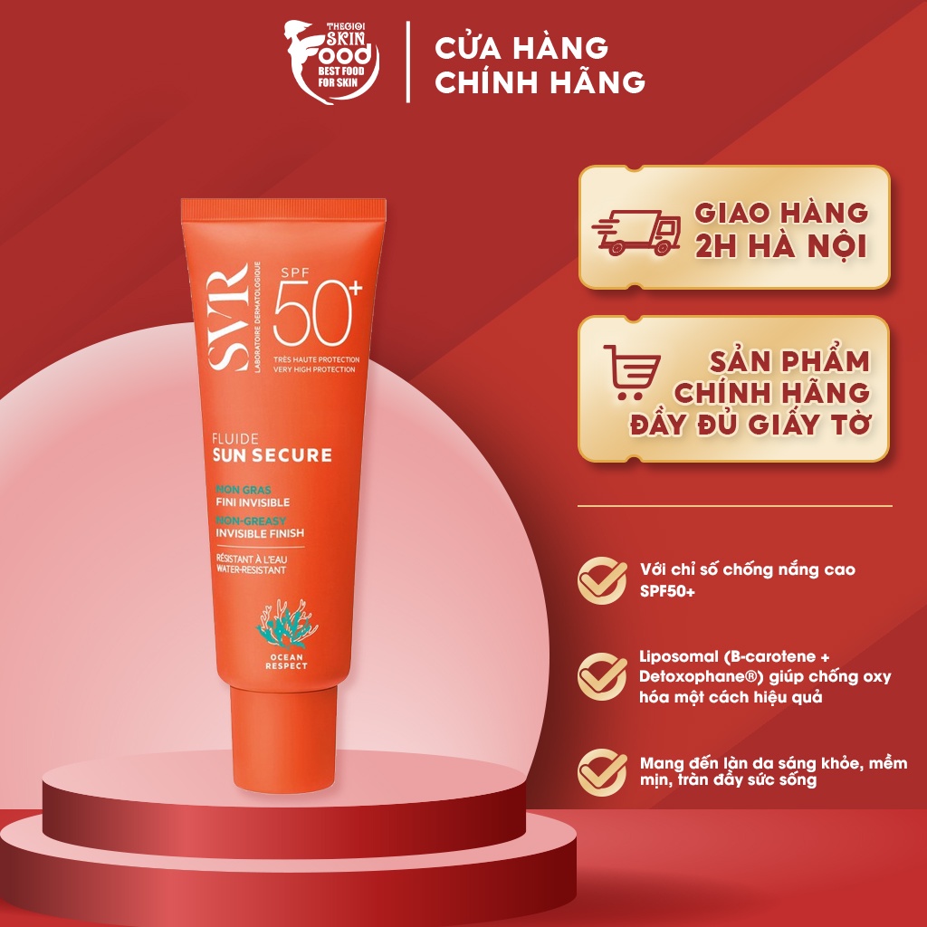 Kem Chống Nắng Trong Suốt Và Không Gây Nhờn Da SVR Sun Secure Fluide SPF50+ 50ml