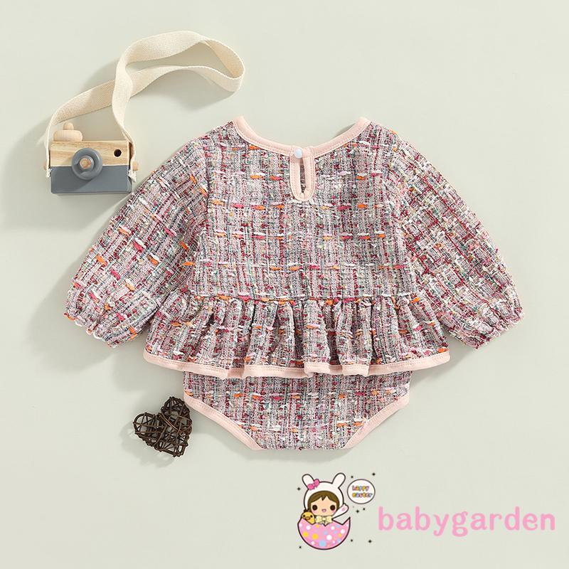 Bộ Áo Liền Quần Tam Giác Tay Dài Cổ Tròn Thời Trang Cho Bé 0-24 Tháng Tuổi