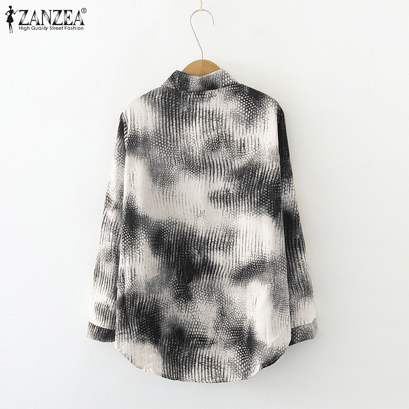 Zanzea Áo Sơ Mi Tay Dài In Họa Tiết Da Rắn Cài Nút Thời Trang Đường Phố Cho