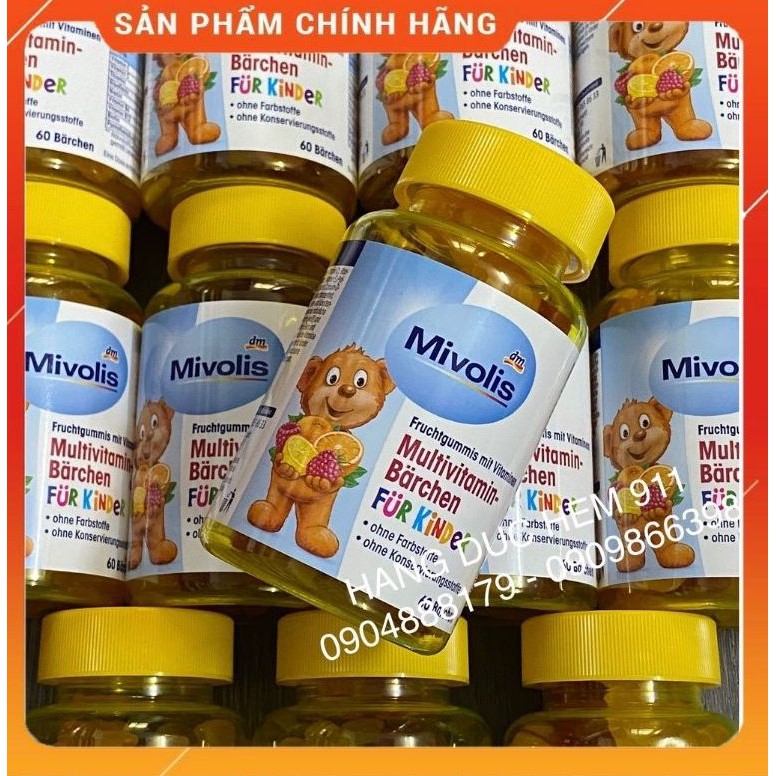 Kẹo gấu Vitamin tổng hợp tăng cường đề kháng cho bé Mivolis 60 viên nội địa Đức