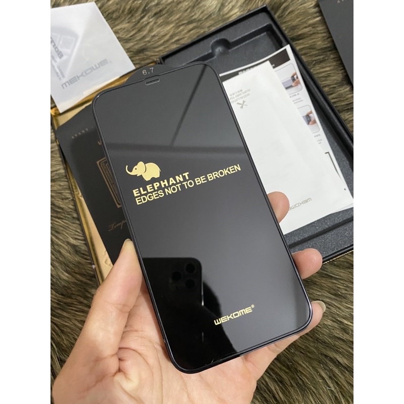 Kính cường lực WK Con voi viền mềm cho iPhone 13, 13 Pro, 13 Pro Max, 12, 11, Xs Max, XR Full màn hình chống vỡ mép