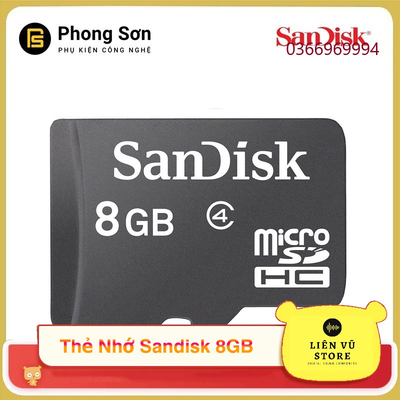 [Free ship] Thẻ nhớ Micro SD 8GB Class4 Đã Qua Sử Dụng ( Hàng chuẩn - bóc cty)