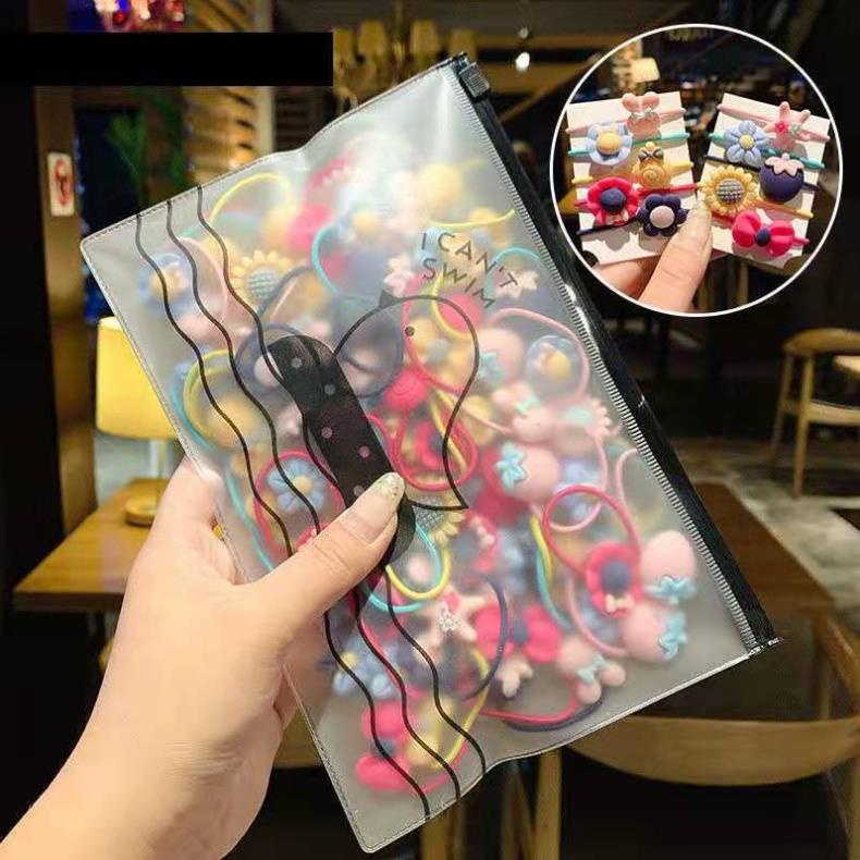 Dây buộc tóc SOLANO dây chun buộc tóc set 20 buộc nỉ hoa quả Hàn Quốc cho bé gái, bạn nữ FAH-001415