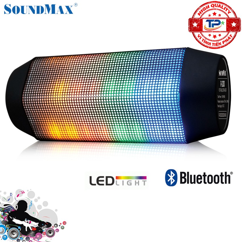 Loa bluetooth SoundMax R-600 đèn LED nhiều màu nhấp nháy theo điệu nhạc R600