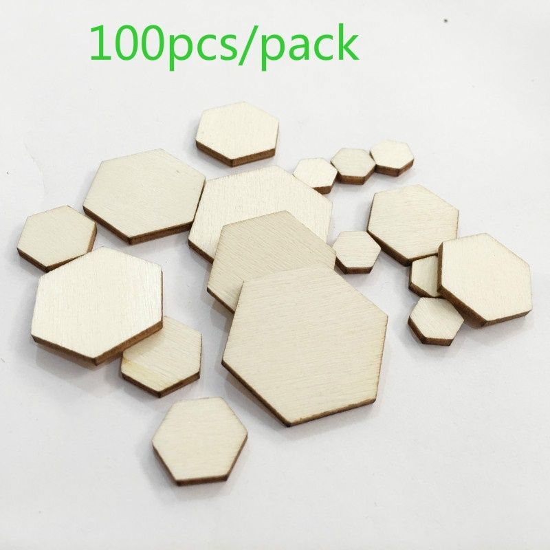 Set 100 Miếng Gỗ Hình Lục Giác Dùng Để Lắp Ráp Thủ Công Dành Cho Các Bé