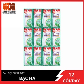 COMBO 6 dây dầu gội Clear Bạc hà 12 gói x6