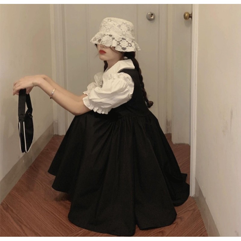 Set yếm áo cộc tay tay bồng siêu xinh 2203 | BigBuy360 - bigbuy360.vn