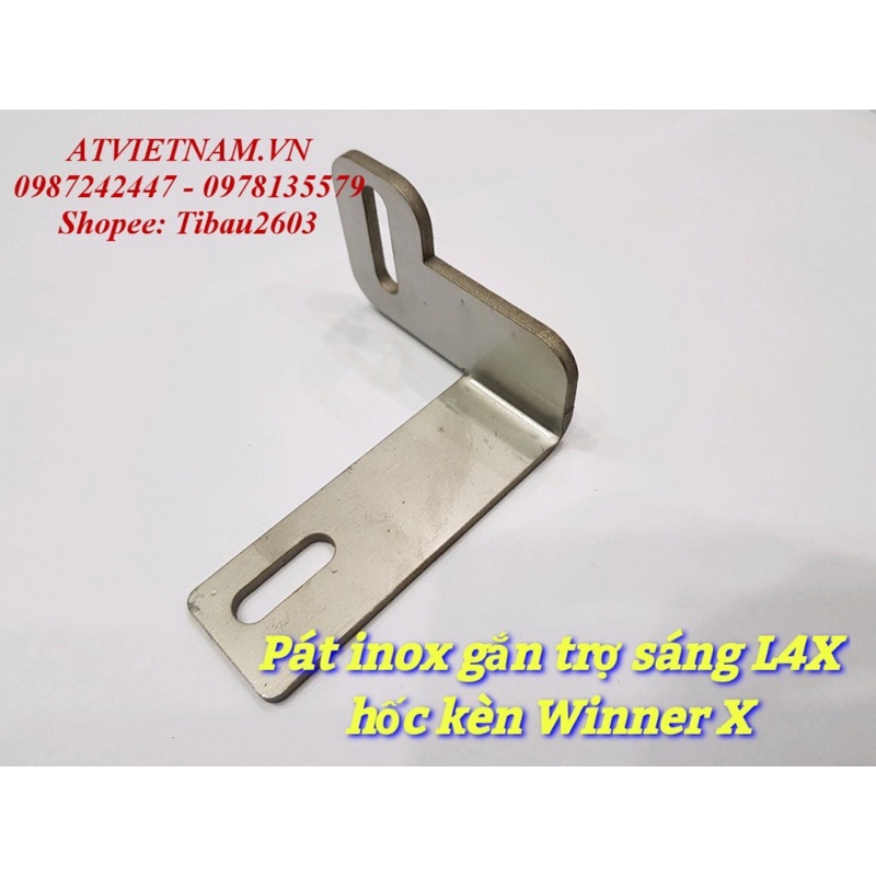Pat inox gắn đèn trợ sáng L4X cho Winner X vị trí hốc kèn