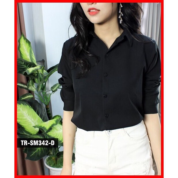 Áo Sơ Mi Trơn Dài tay Đủ Màu Vải Kate Mềm Mại