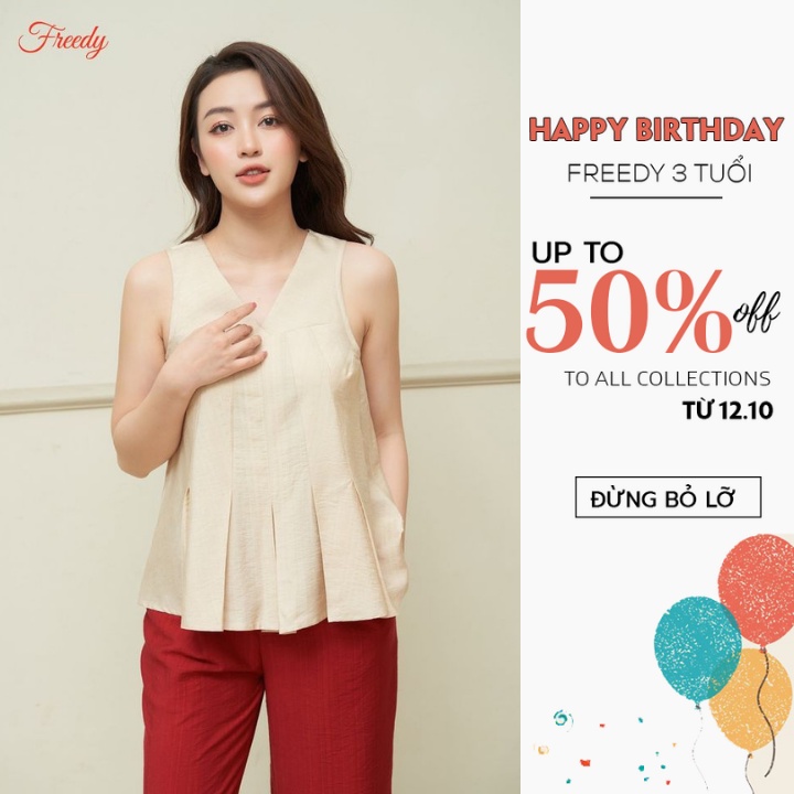 [Mã BMBAU50 giảm 7% đơn 99K] Đồ bộ ngủ nữ mặc nhà cao cấp Freedy-91414211S034