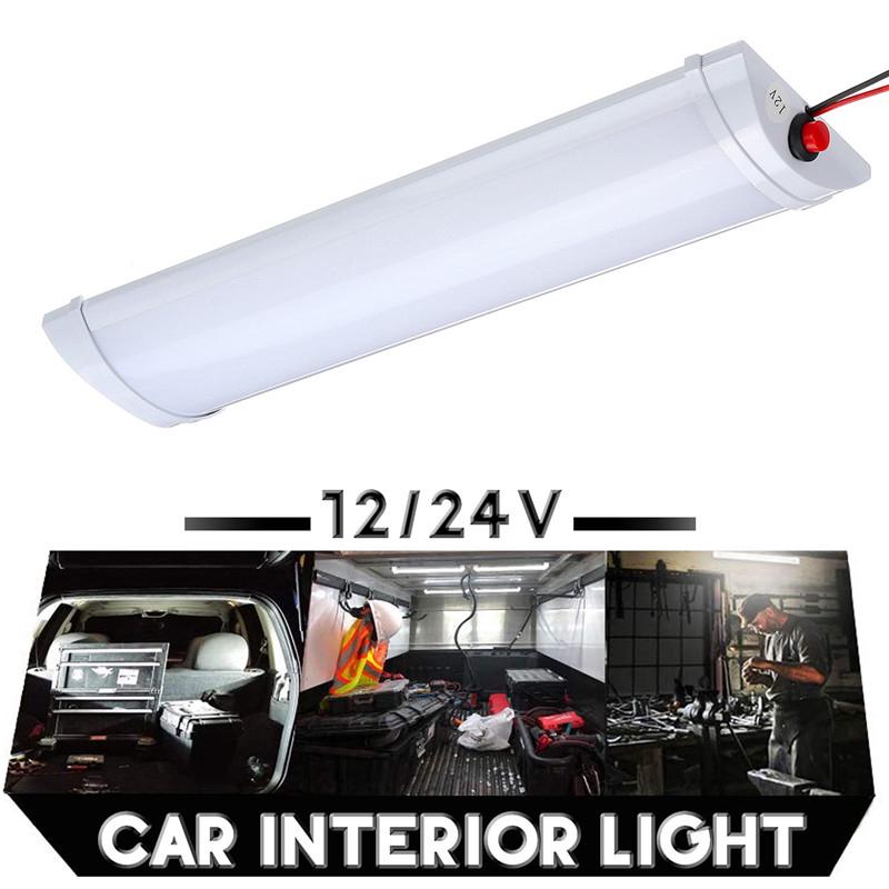 Dải Đèn Led 12/24v 72 Bóng Ánh Sáng Trắng Dùng Để Trang Trí Nội Thất Ô Tô/Xe Tải