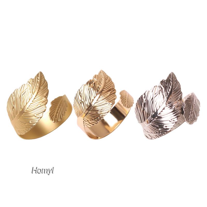 Set 4 vòng giữ khăn ăn hình lông vũ sang trọng dùng trang trí đám tiệc đa năng
