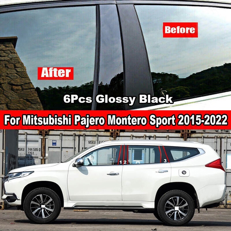 Set 6 Ốp Viền Cửa Sổ Xe Hơi Mitsubishi Pajero Sport Montero Sport 2015-2023