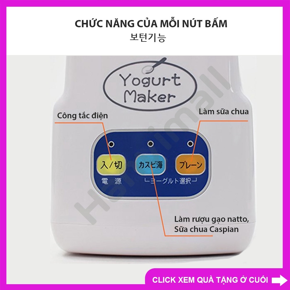 Máy làm/ủ sữa chua mini tiện lợi, tự động hẹn giờ bật tắt, giúp người phụ nữ thêm đảm đang