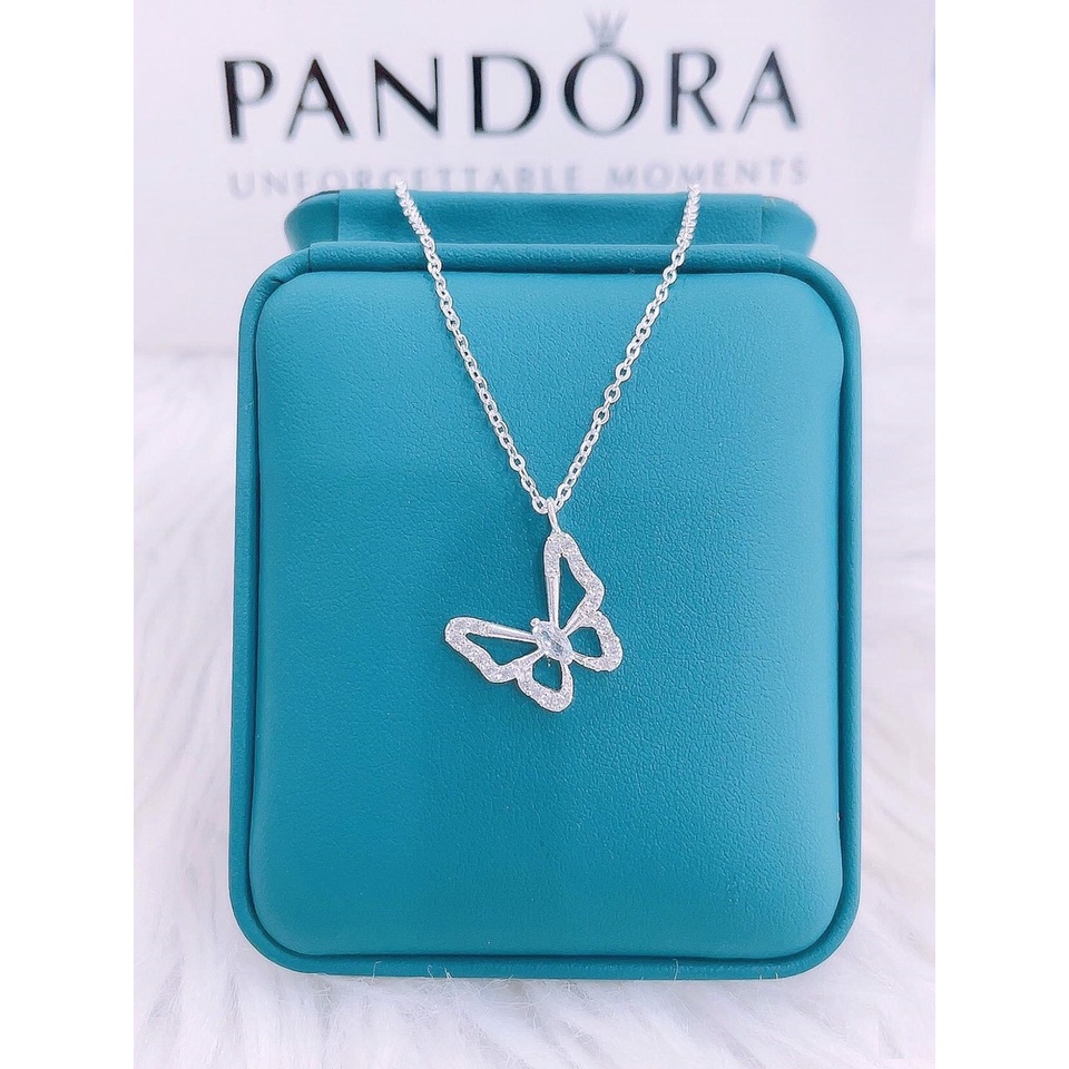Dây chuyền bạc nữ Evasilver hình móc treo cánh bướm, Chuẩn vòng cổ chất liệu bạc ta sáng bóng