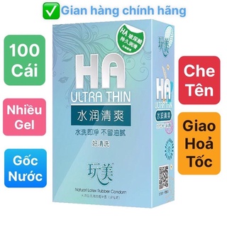  Bao Cao Su HA Ultra Thin Siêu mỏng Nhiều gel bao gia đình nhà nghỉ nội địa Trung - 100 cái 