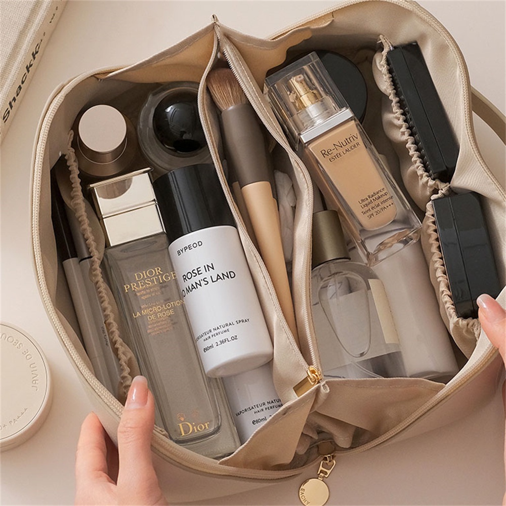 Túi Đựng Mỹ Phẩm Da PU Ngăn Chứa Rộng Tiện Lợi Cho Nữ