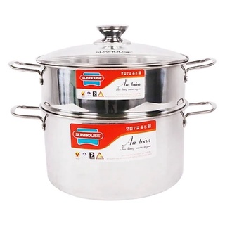 Bộ nồi xửng inox sunhouse ssp24a, bao bì không đẹp