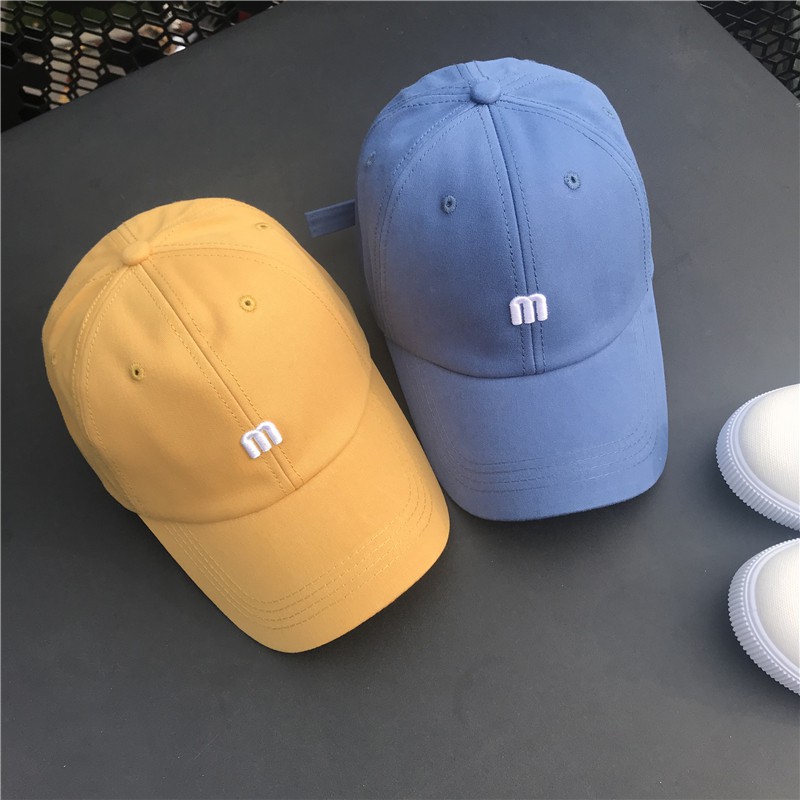 Mũ Lưỡi Trai Vải Cotton Mềm Mại In Chữ M Phong Cách Hàn Quốc Thời Trang Mùa Hè Cho Học Sinh