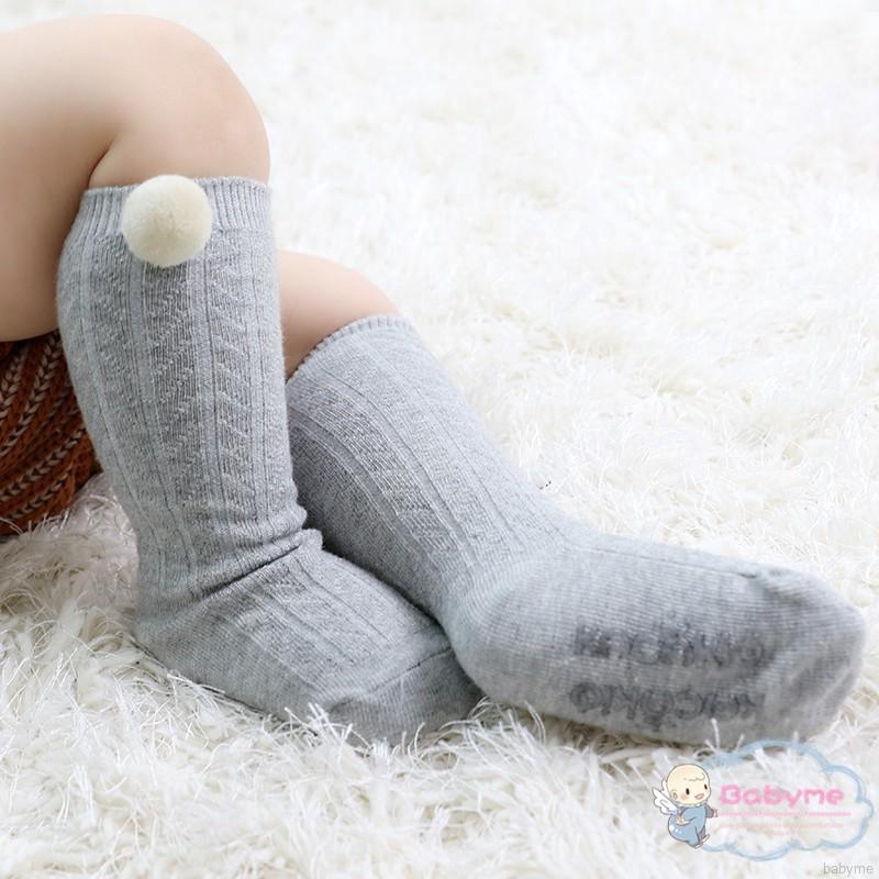 Vớ cotton màu trơn dễ thương mềm mại giữ ấm cho bé gái/bé trai