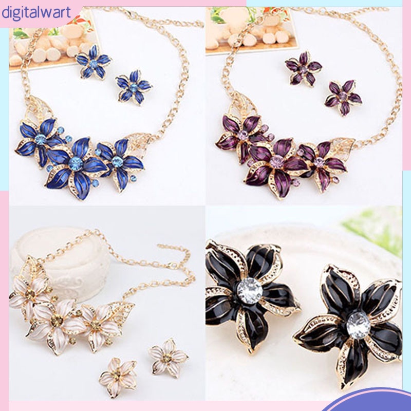 Dây chuyền mặt hoa đính đá thời trang cho nữ