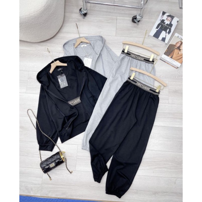 Bộ tt nữ 3 món Áo khoác tay bồng, áo croptop, quần bomber.Set đồ cá tính, cao cấp