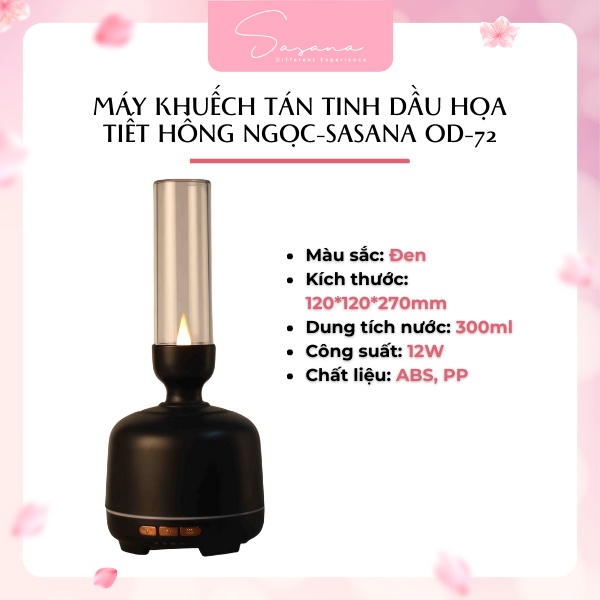 MÁY XÔNG TINH DẦU SASANA WX108 PHUN SƯƠNG TẠO ẨM, KHỬ KHUẨN, TỎA HƯƠNG THƠM, TÍCH HỢP ĐÈN NGỦ