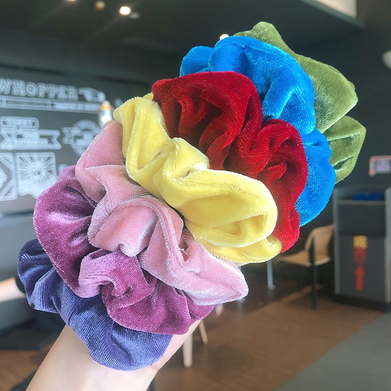 Nhẫn Vải Nhung Lông Cừu Màu Trơn Phong Cách Hàn Quốc Mới