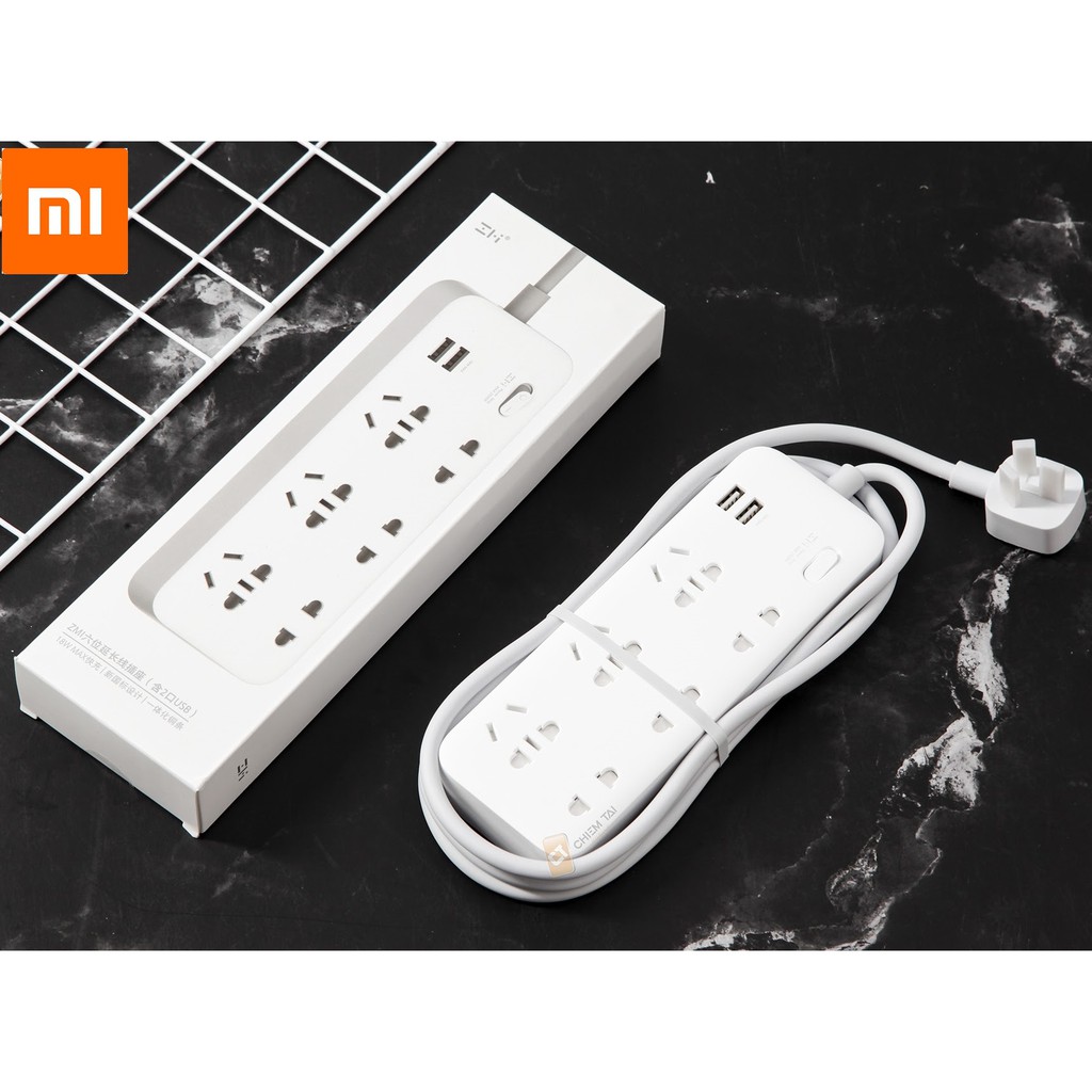 Ổ cắm điện Xiaomi ZMI Power Strip 6 Cổng 2 USB CX05 - Hàng Chính Hãng - Bảo Hành 6 Tháng