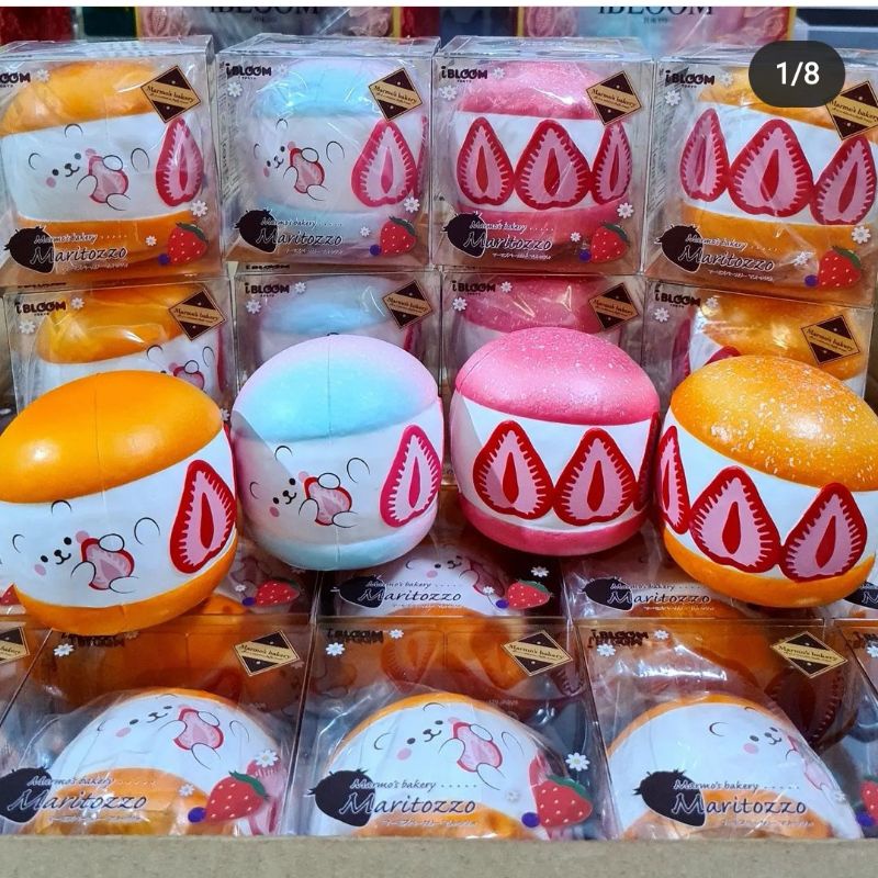 Đồ chơi Squishy Bánh Dâu Gấu chính hãng ibloom