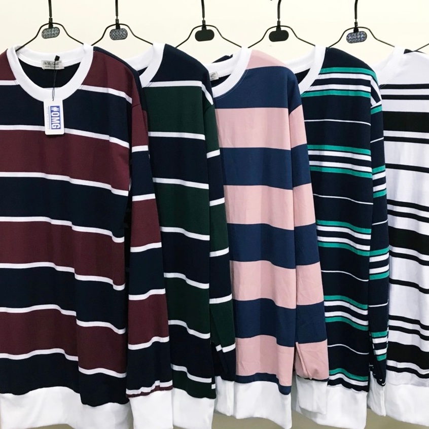 Áo thun tay dài form rộng - phông dài tay nam nữ oversize sọc dệt form dài - 2N Unisex