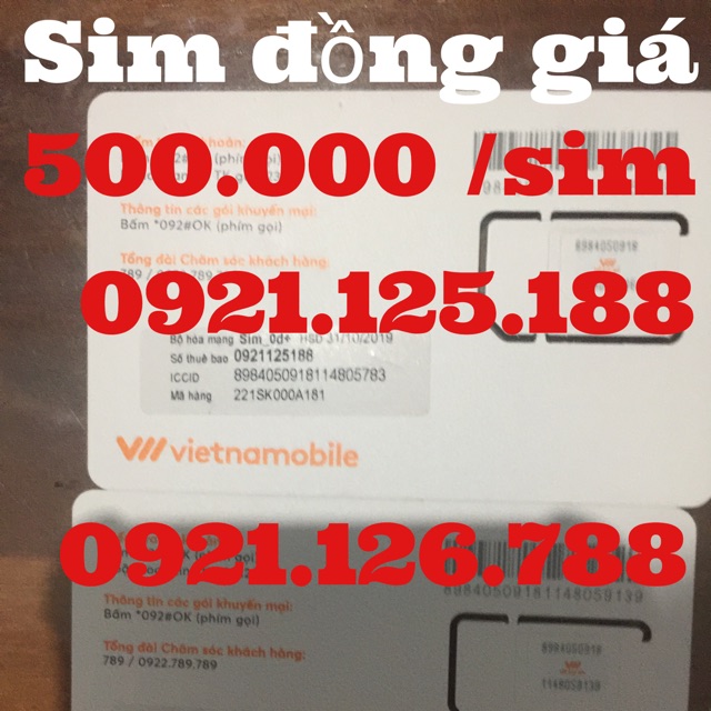 Sim đồng giá