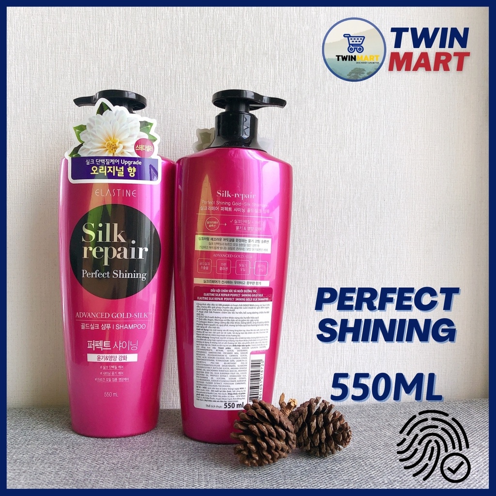 [Đơn từ 299k tặng ngay dầu xả 36k] Dầu gội chăm sóc và nuôi dưỡng tóc Elastine Silk Repair 550ml Hàn Quốc