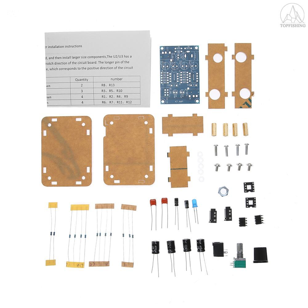 Tfh★47 Amp DIY NE5532 Hi-Fi Headphone Amplifier Kit with Transparent Housing DC9V-18V