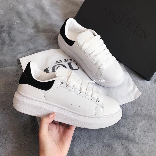 Giầy mcqueen đen gót nhung