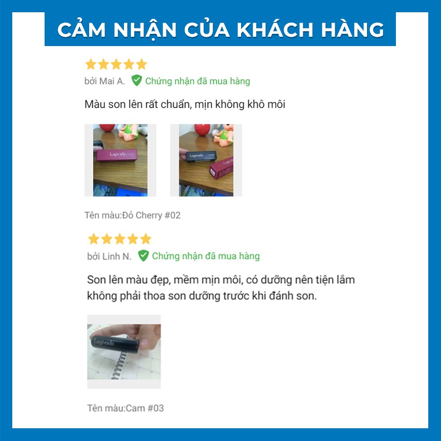 Son dưỡng môi có màu Hàn Quốc Lagivado lên màu chuẩn, bền màu, lâu trôi không gây khô, thâm môi Lip Satin dạng thỏi 3,5g