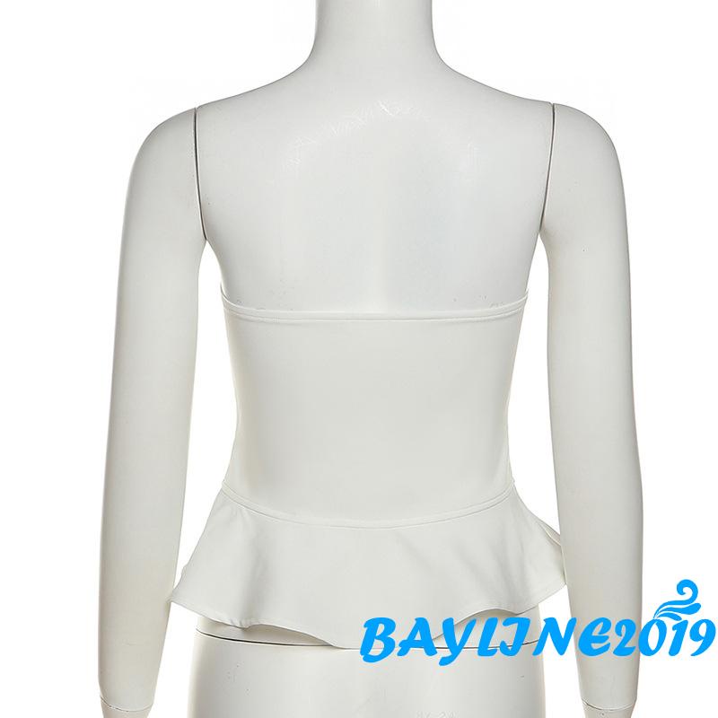 Bay-female Áo Croptop Không Tay Màu Tương Phản Thời Trang Mùa Hè Size S / M / L