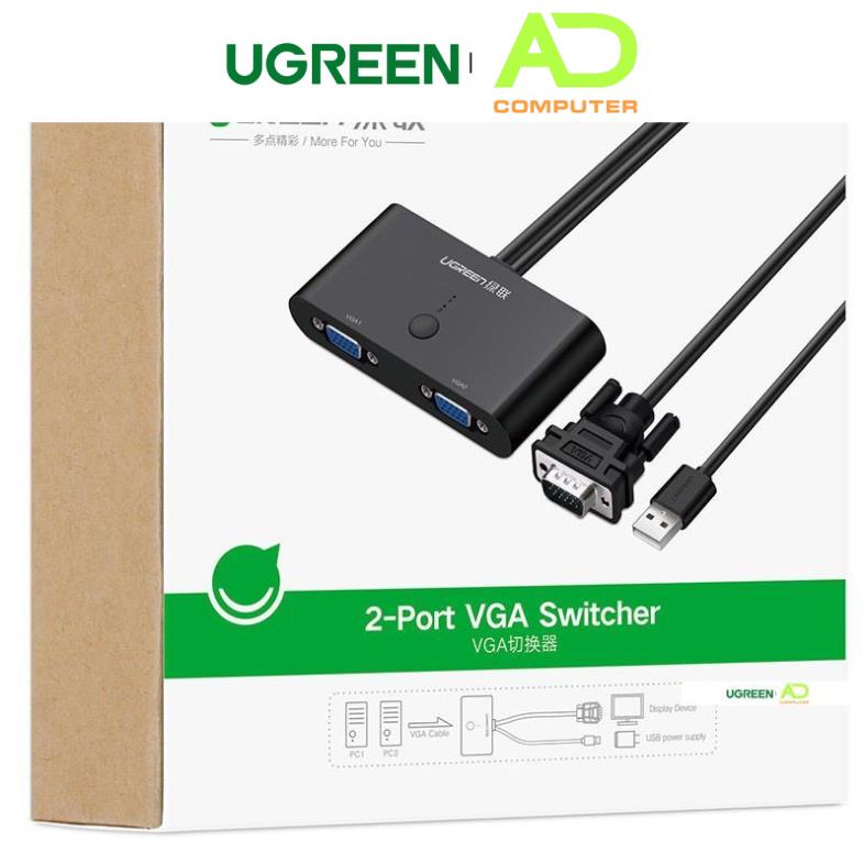 Bộ chuyển đổi 2 cổng VGA màu đen UGREEN MM126 30711