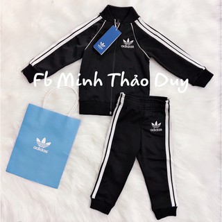 Set adidas đen bé trai bé gái