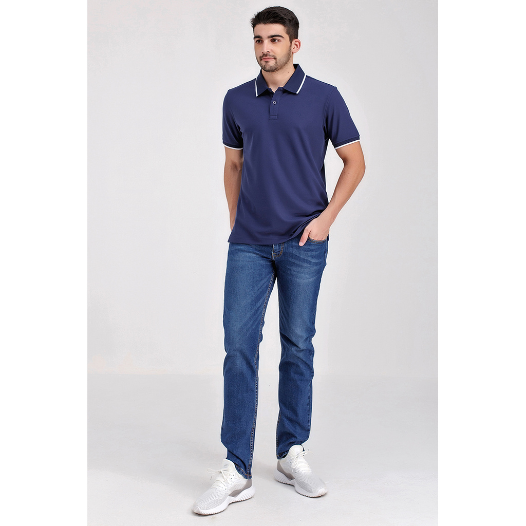 Áo thun cổ bẻ form vừa trơn KS21SS14T-SCWK