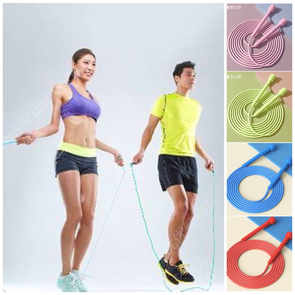 Dây nhảy 4 màu sắc tập thể dục giảm cân đốt cháy calo nhựa PVC chất lượng cao nhiều màu 2m7 tiện lợi nhỏ gọn