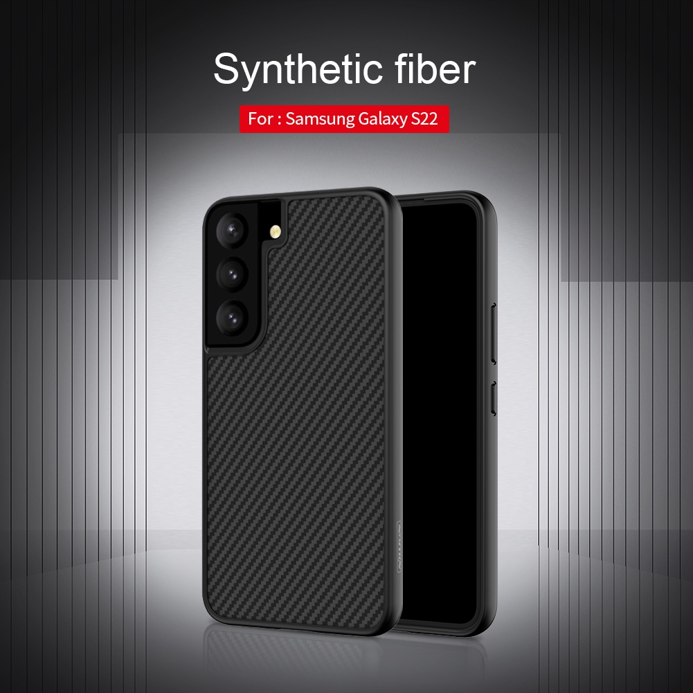 Ốp điện thoại Nillkin kiểu sợi carbon siêu mỏng chống sốc dành cho Samsung Galaxy S22